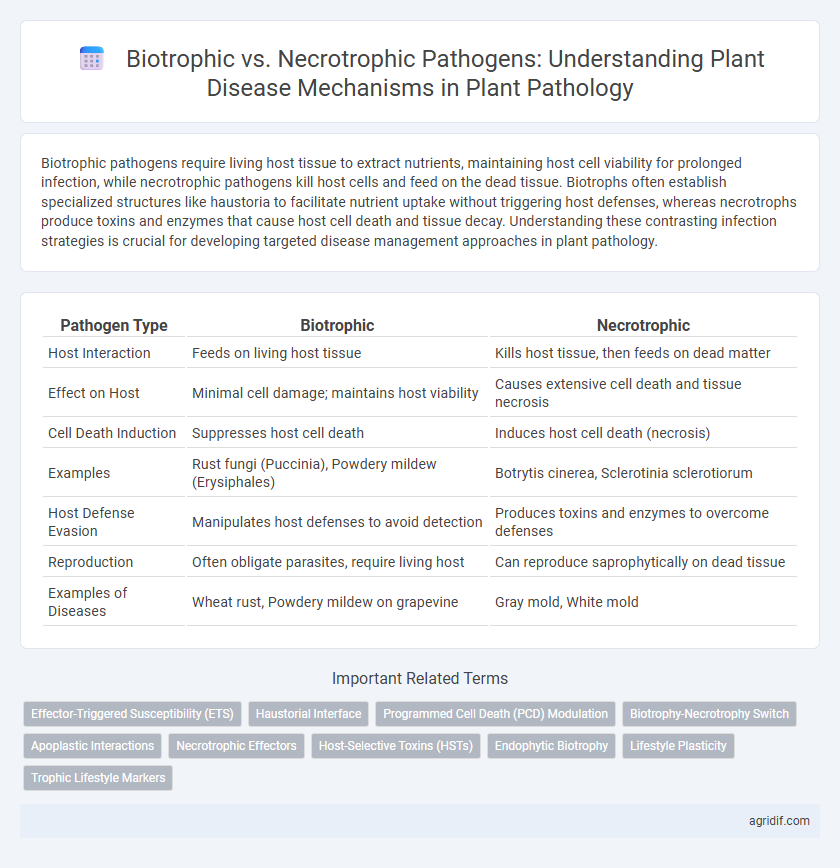 Biotrophic vs. Necrotrophic Pathogens: Understanding Plant Disease Mechanisms in Plant Pathology