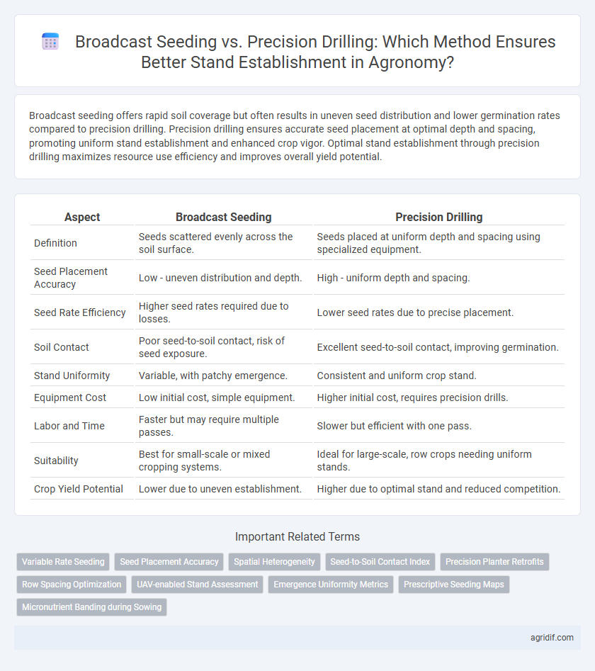 Broadcast Seeding vs. Precision Drilling: Which Method Ensures Better Stand Establishment in Agronomy?