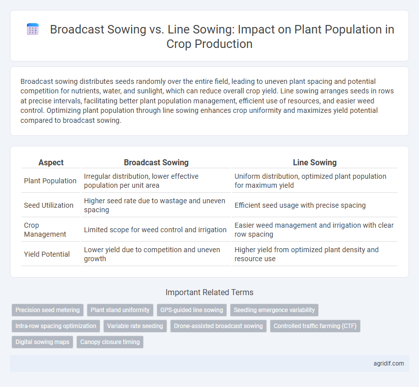 Broadcast Sowing vs. Line Sowing: Impact on Plant Population in Crop Production