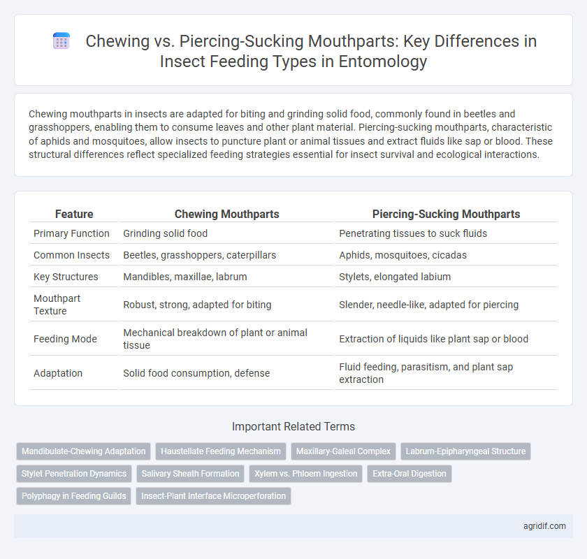 Chewing vs. Piercing-Sucking Mouthparts: Key Differences in Insect Feeding Types in Entomology