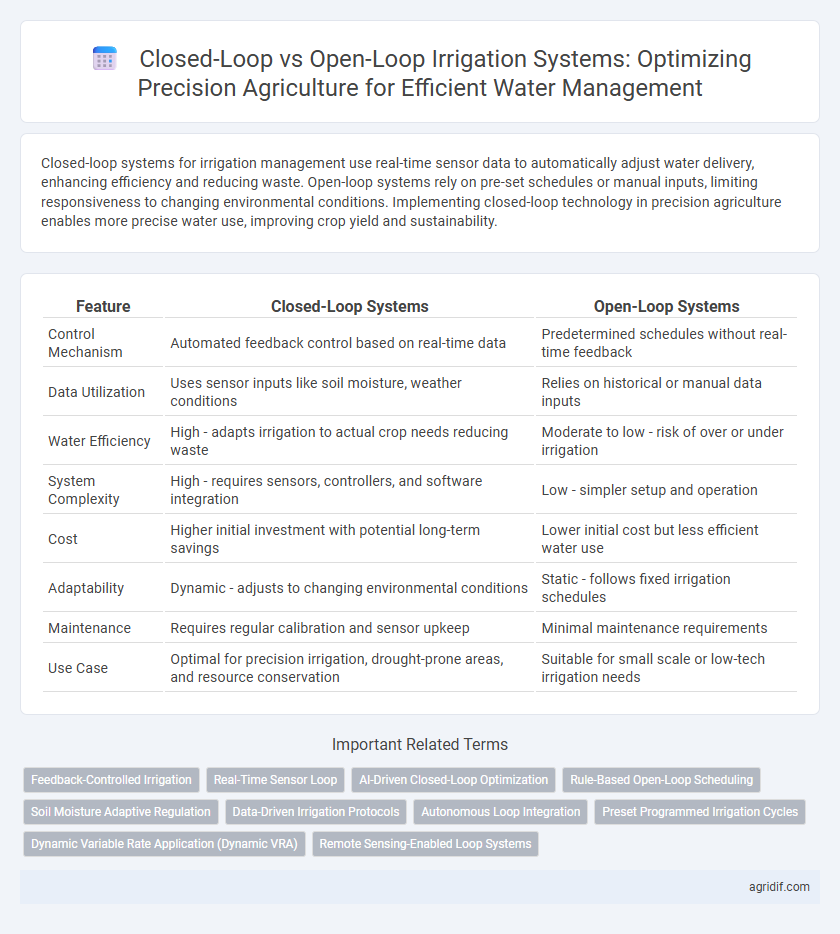 Closed-Loop vs Open-Loop Irrigation Systems: Optimizing Precision Agriculture for Efficient Water Management