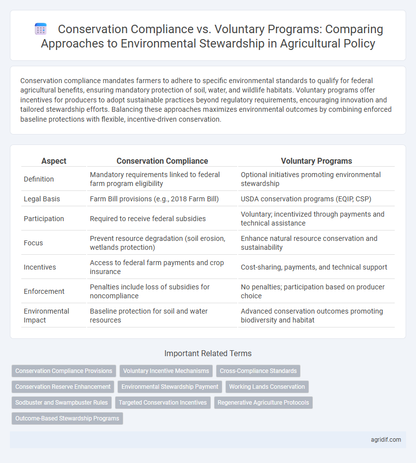 Conservation Compliance vs. Voluntary Programs: Comparing Approaches to Environmental Stewardship in Agricultural Policy