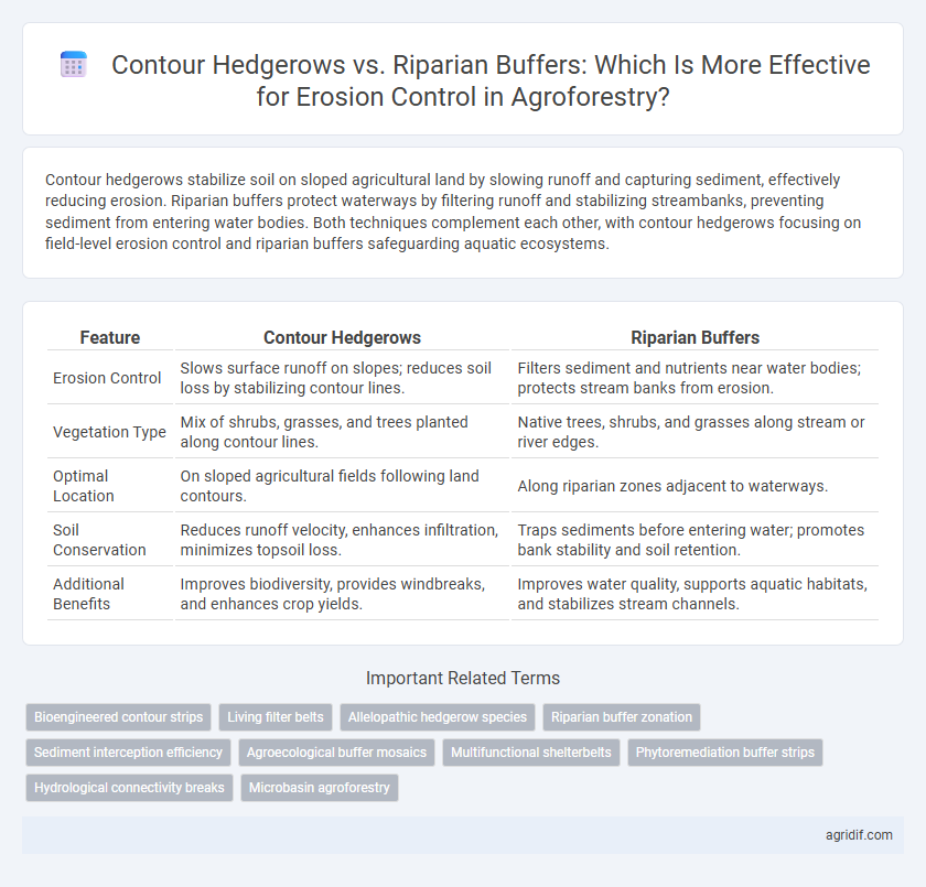 Contour Hedgerows vs. Riparian Buffers: Which Is More Effective for Erosion Control in Agroforestry?