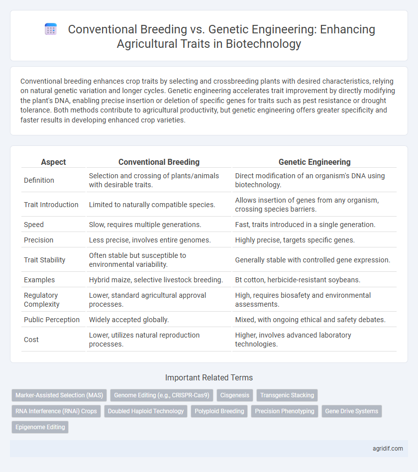 Conventional Breeding vs. Genetic Engineering: Enhancing Agricultural Traits in Biotechnology