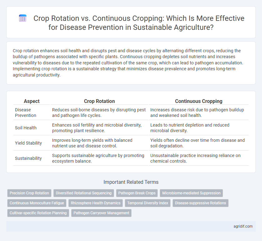 Crop Rotation vs. Continuous Cropping: Which Is More Effective for Disease Prevention in Sustainable Agriculture?