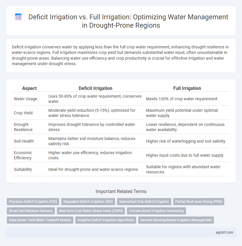 Deficit Irrigation vs. Full Irrigation: Optimizing Water Management in Drought-Prone Regions
