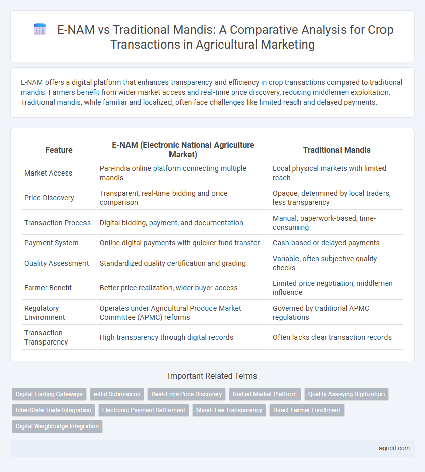 E-NAM vs Traditional Mandis: A Comparative Analysis for Crop Transactions in Agricultural Marketing