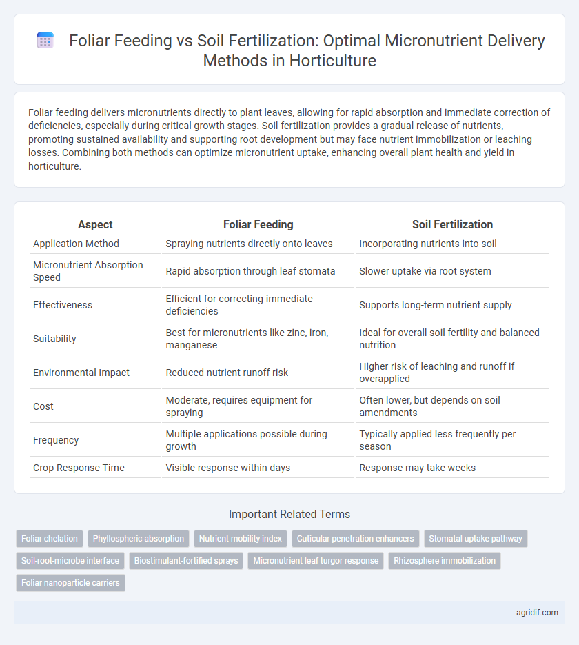 Foliar Feeding vs Soil Fertilization: Optimal Micronutrient Delivery Methods in Horticulture
