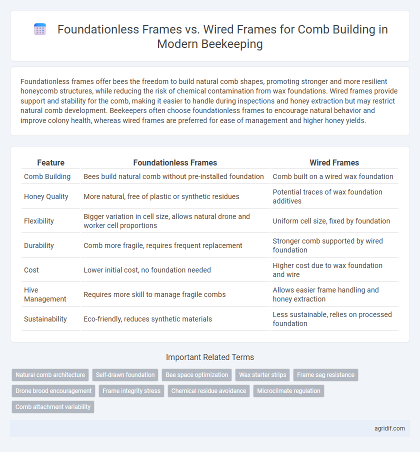 Foundationless Frames vs. Wired Frames for Comb Building in Modern Beekeeping