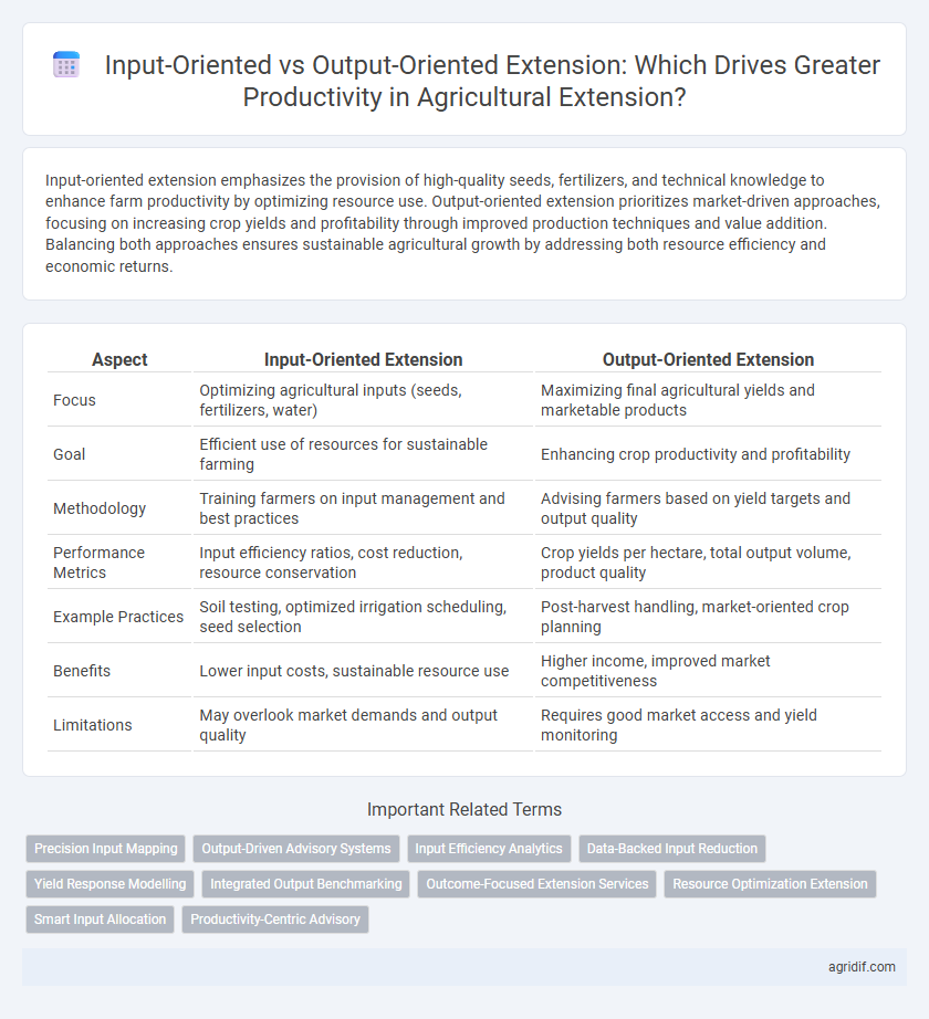 Input-Oriented vs Output-Oriented Extension: Which Drives Greater Productivity in Agricultural Extension?
