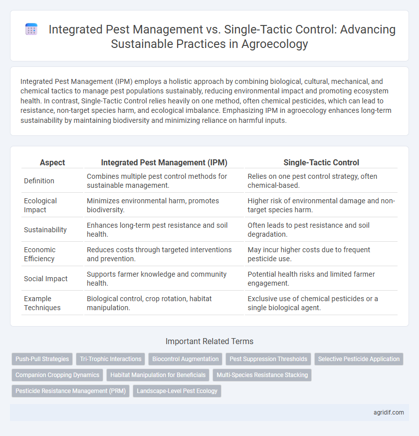 Integrated Pest Management vs. Single-Tactic Control: Advancing Sustainable Practices in Agroecology