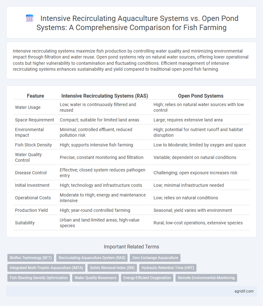 Intensive Recirculating Aquaculture Systems vs. Open Pond Systems: A Comprehensive Comparison for Fish Farming