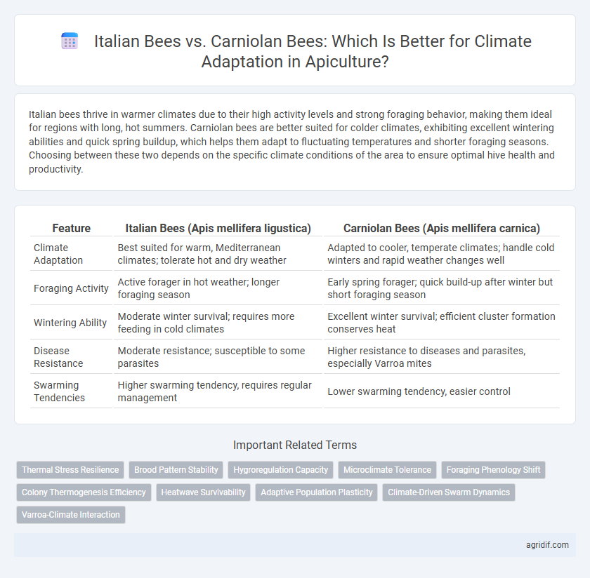 Italian Bees vs. Carniolan Bees: Which Is Better for Climate Adaptation in Apiculture?