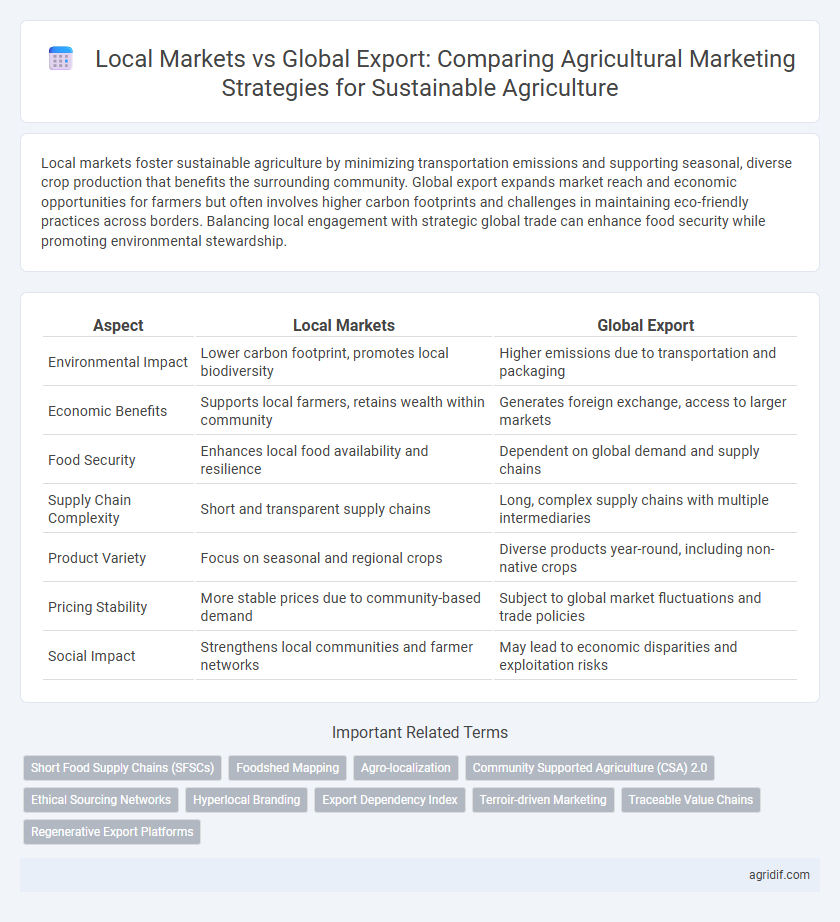 Local Markets vs Global Export: Comparing Agricultural Marketing Strategies for Sustainable Agriculture