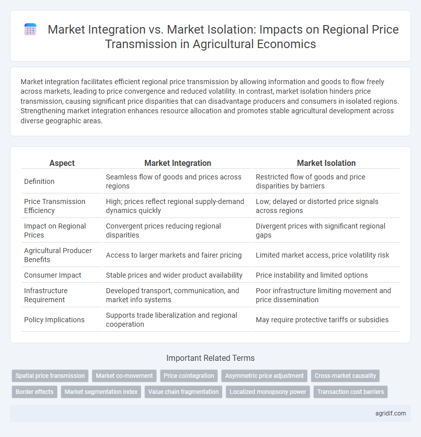 Market Integration vs. Market Isolation: Impacts on Regional Price Transmission in Agricultural Economics