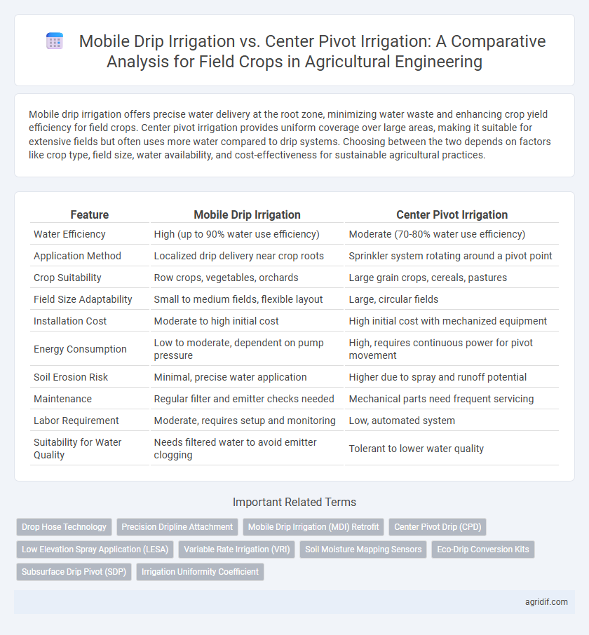 Mobile Drip Irrigation vs. Center Pivot Irrigation: A Comparative Analysis for Field Crops in Agricultural Engineering
