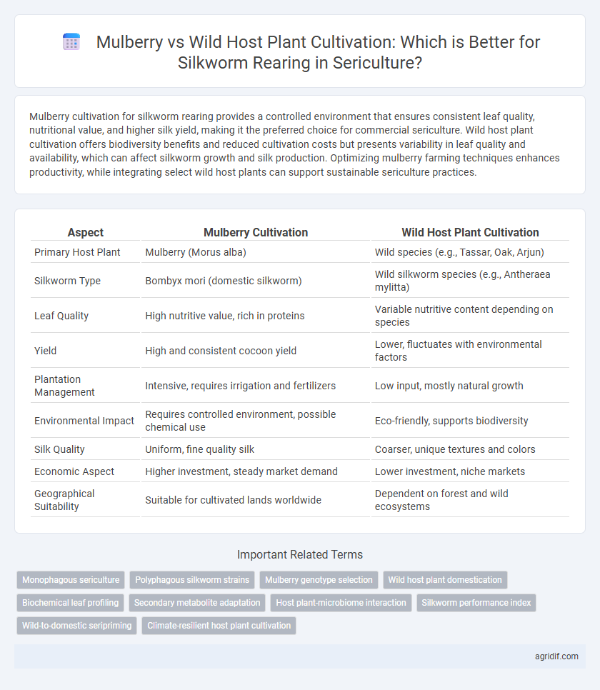 Mulberry vs Wild Host Plant Cultivation: Which is Better for Silkworm Rearing in Sericulture?