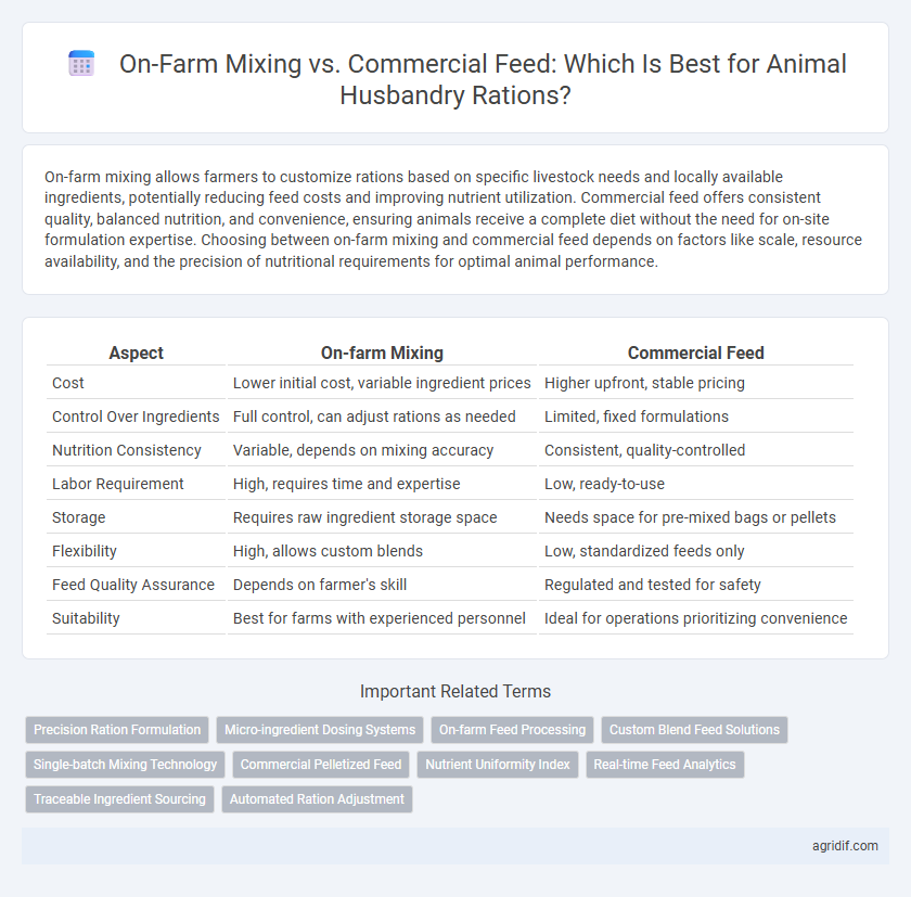 On-Farm Mixing vs. Commercial Feed: Which Is Best for Animal Husbandry Rations?