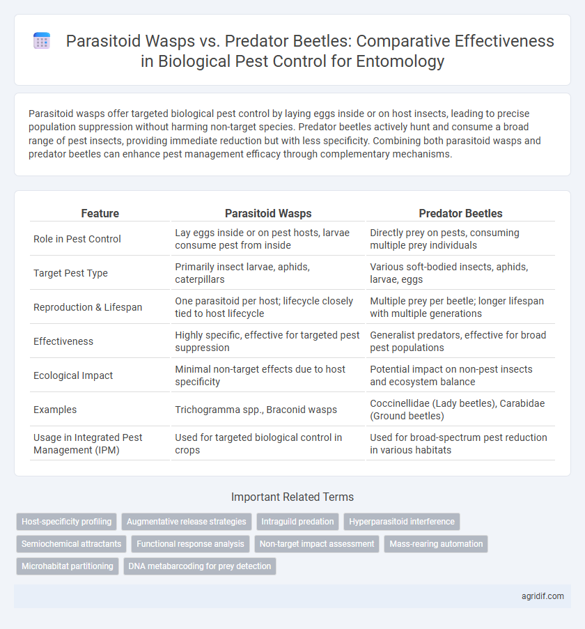 Parasitoid Wasps vs. Predator Beetles: Comparative Effectiveness in Biological Pest Control for Entomology