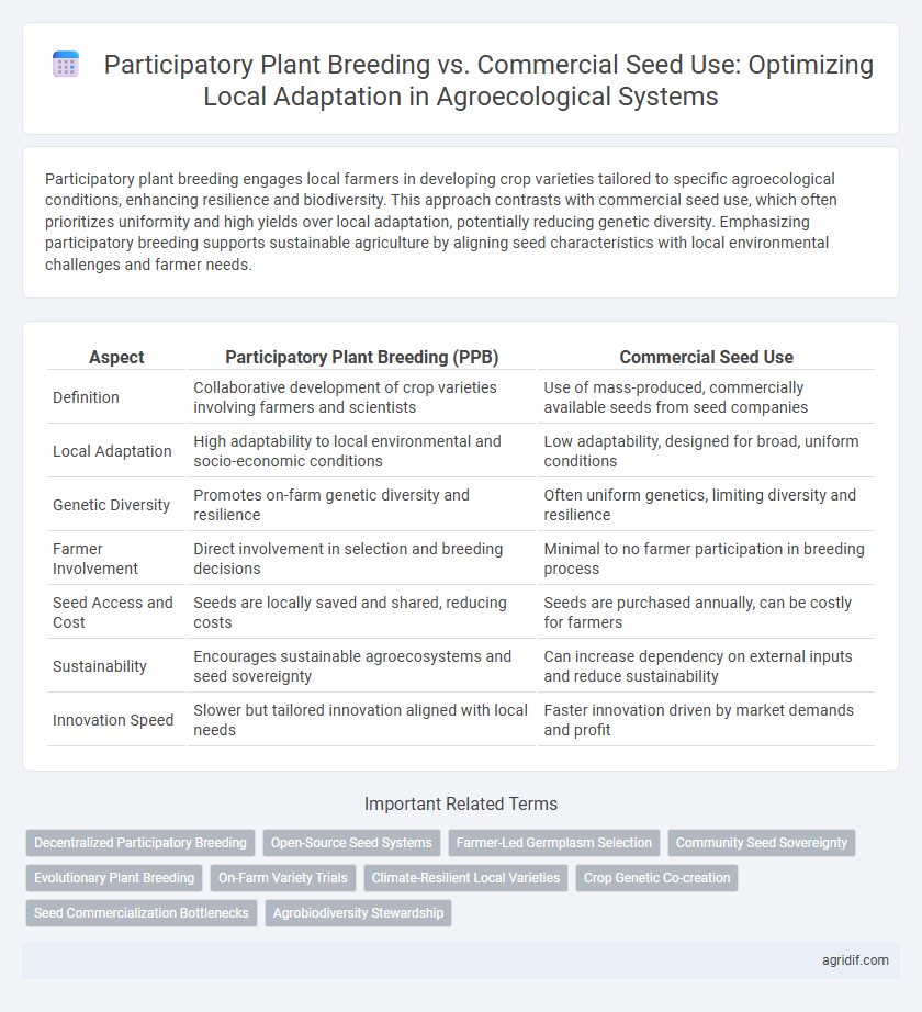 Participatory Plant Breeding vs. Commercial Seed Use: Optimizing Local Adaptation in Agroecological Systems