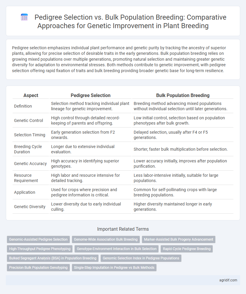 Pedigree Selection vs. Bulk Population Breeding: Comparative Approaches for Genetic Improvement in Plant Breeding