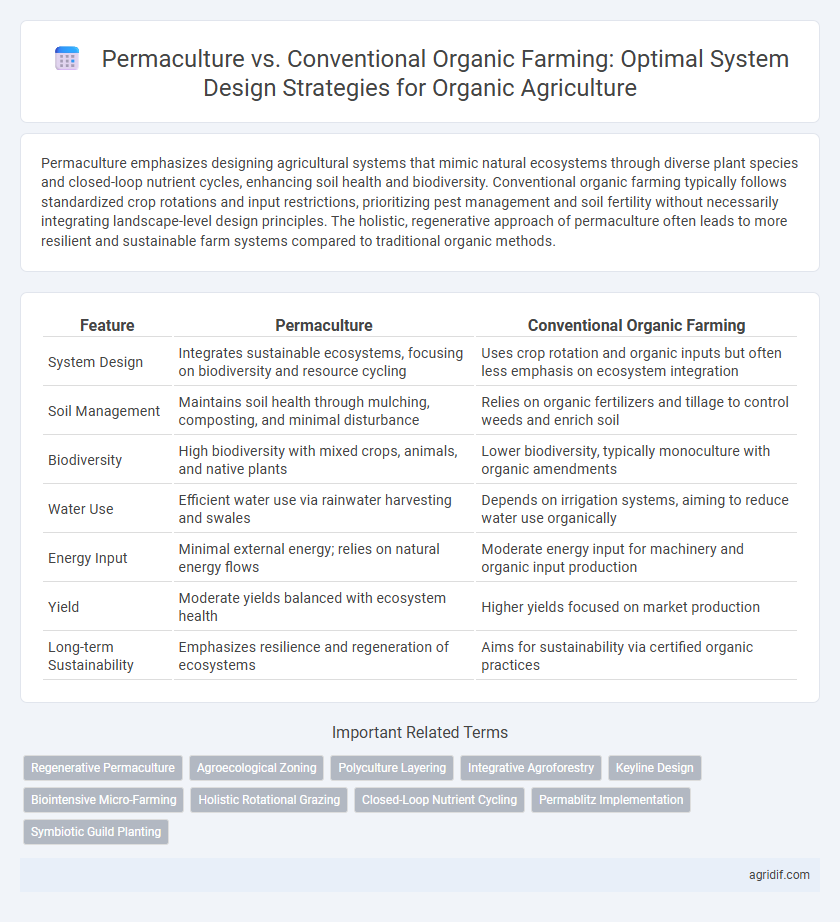 Permaculture vs. Conventional Organic Farming: Optimal System Design Strategies for Organic Agriculture