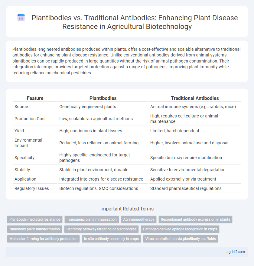 Plantibodies vs. Traditional Antibodies: Enhancing Plant Disease Resistance in Agricultural Biotechnology