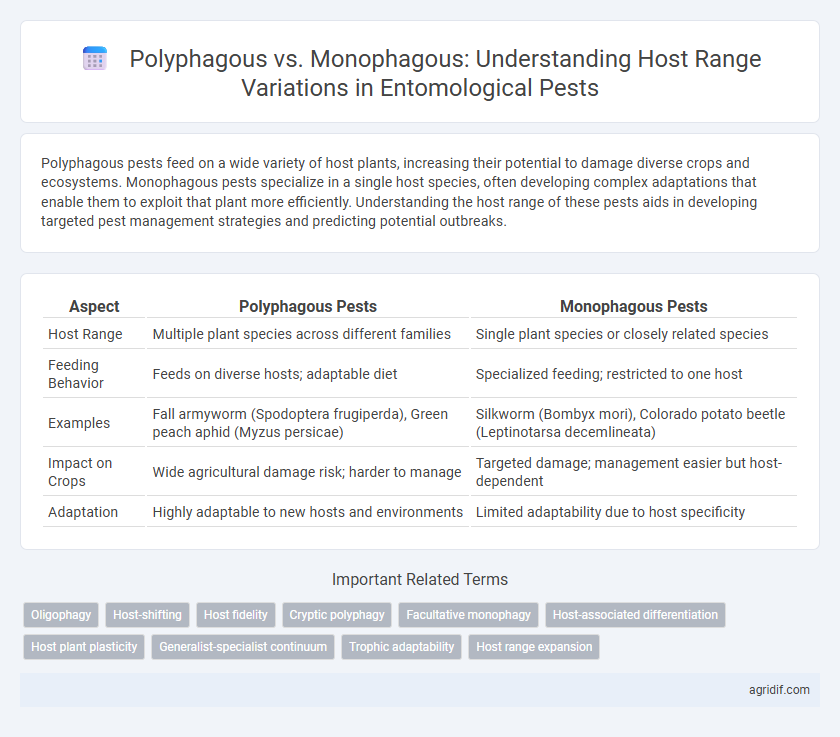 Polyphagous vs. Monophagous: Understanding Host Range Variations in Entomological Pests