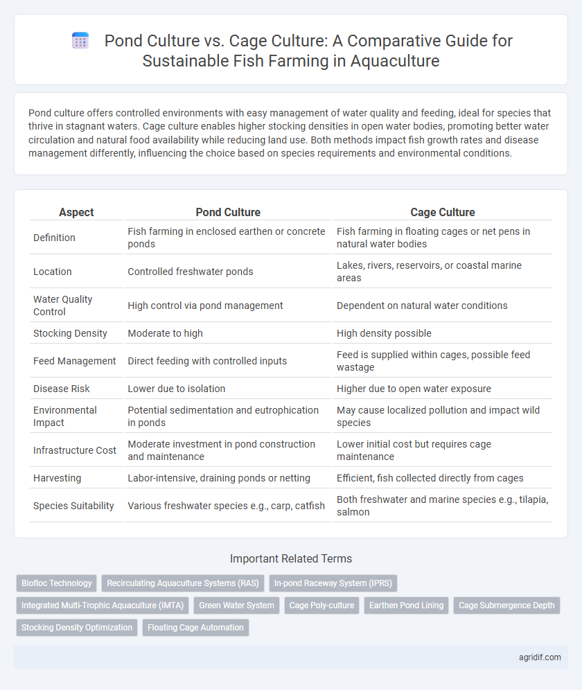 Pond Culture vs. Cage Culture: A Comparative Guide for Sustainable Fish Farming in Aquaculture