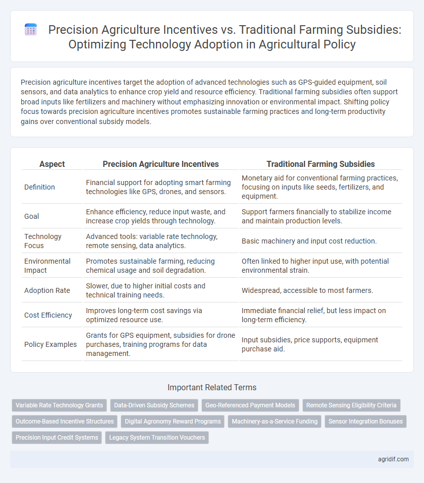 Precision Agriculture Incentives vs. Traditional Farming Subsidies: Optimizing Technology Adoption in Agricultural Policy