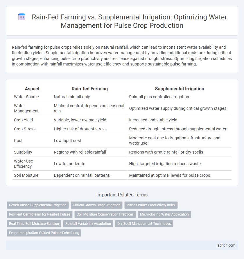 Rain-Fed Farming vs. Supplemental Irrigation: Optimizing Water Management for Pulse Crop Production
