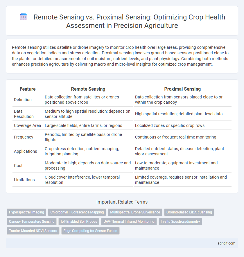 Remote Sensing vs. Proximal Sensing: Optimizing Crop Health Assessment in Precision Agriculture