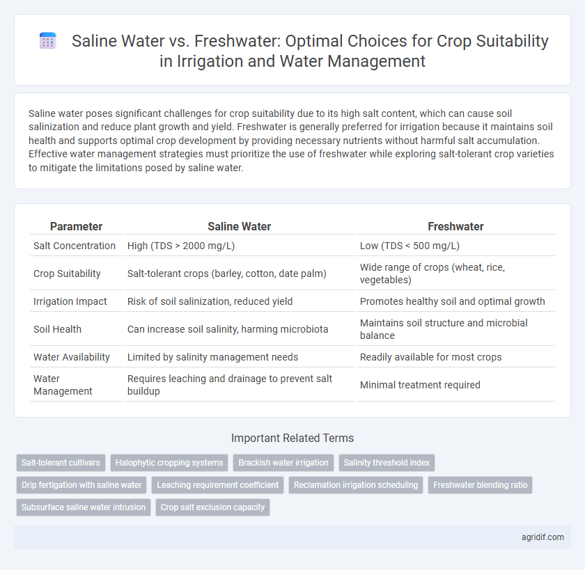 Saline Water vs. Freshwater: Optimal Choices for Crop Suitability in Irrigation and Water Management