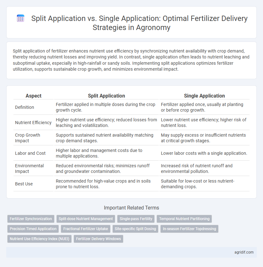 Split Application vs. Single Application: Optimal Fertilizer Delivery Strategies in Agronomy