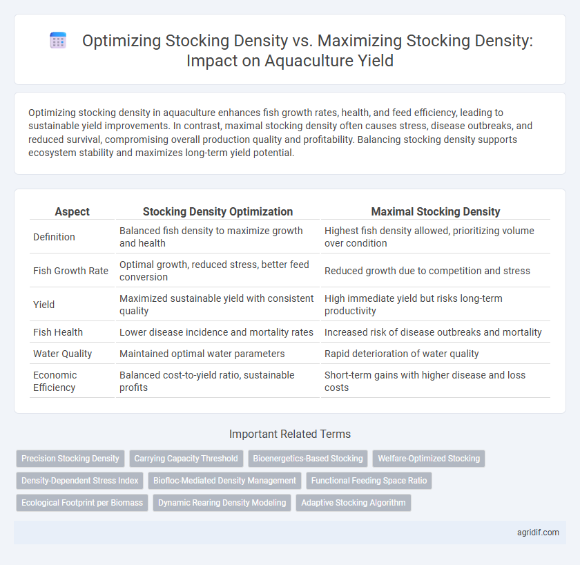 Optimizing Stocking Density vs. Maximizing Stocking Density: Impact on Aquaculture Yield