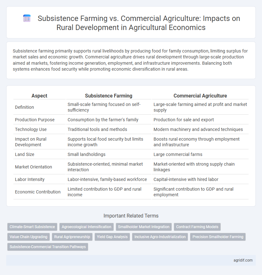 Subsistence Farming vs. Commercial Agriculture: Impacts on Rural Development in Agricultural Economics