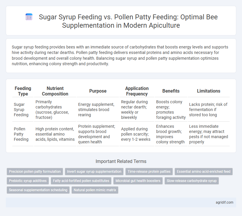 Sugar Syrup Feeding vs. Pollen Patty Feeding: Optimal Bee Supplementation in Modern Apiculture