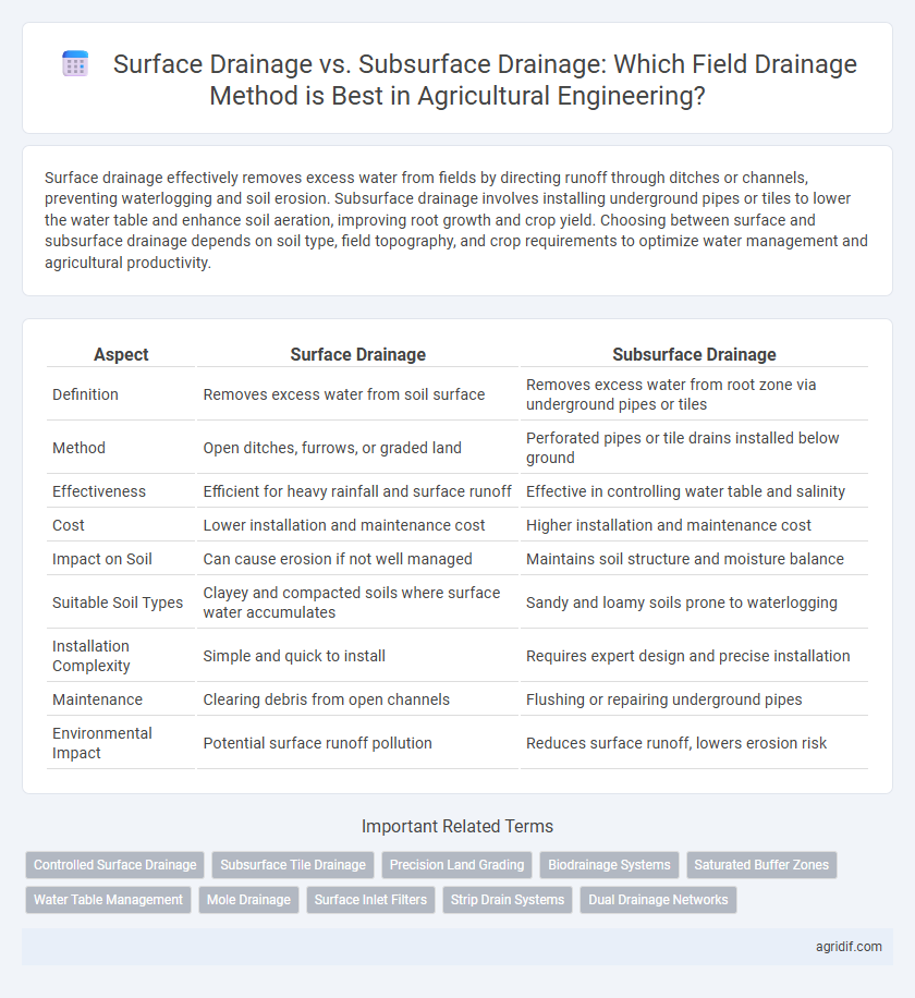 Surface Drainage vs. Subsurface Drainage: Which Field Drainage Method is Best in Agricultural Engineering?