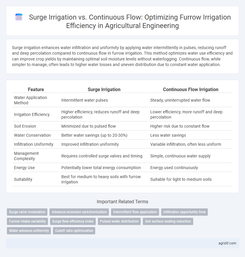 Surge Irrigation vs. Continuous Flow: Optimizing Furrow Irrigation Efficiency in Agricultural Engineering