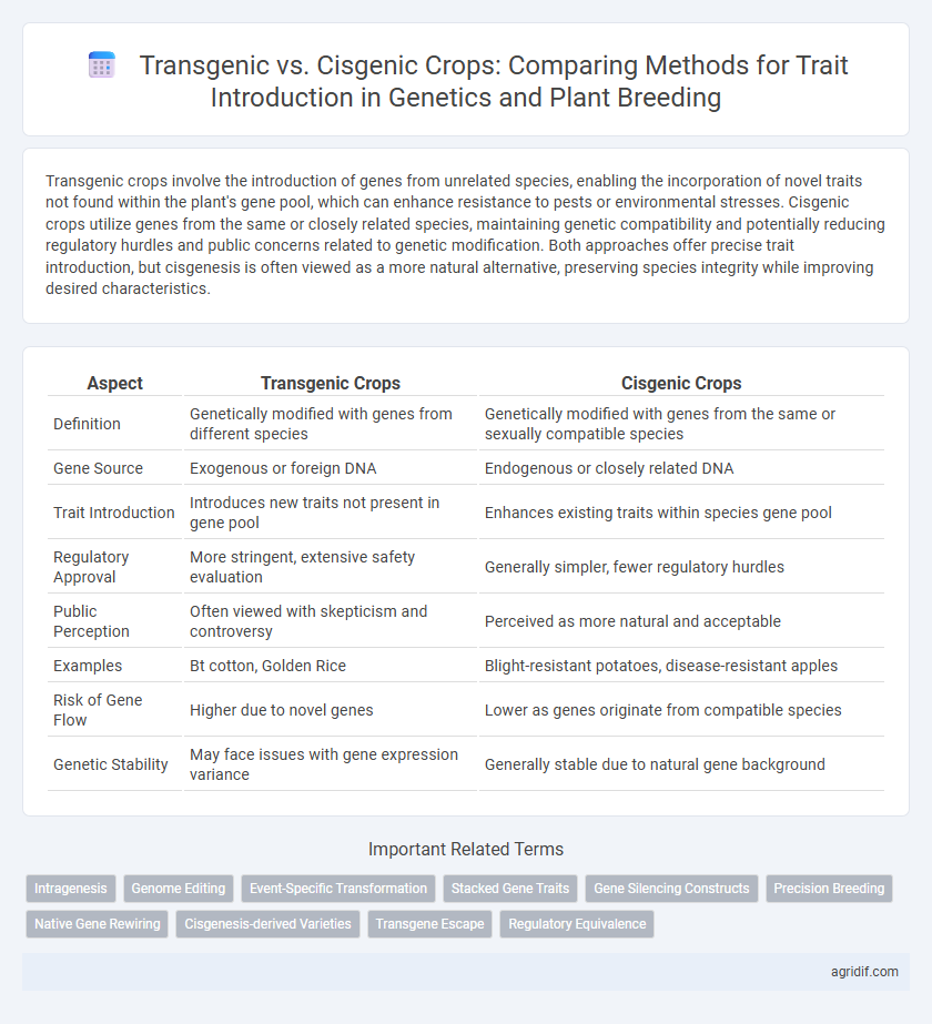 Transgenic vs. Cisgenic Crops: Comparing Methods for Trait Introduction in Genetics and Plant Breeding